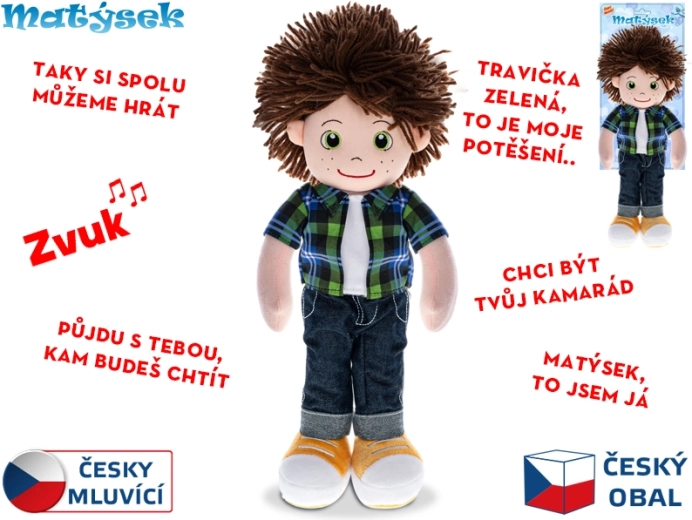 Interaktív Matyikó baba – magyarul beszélő, plüss, 37 cm