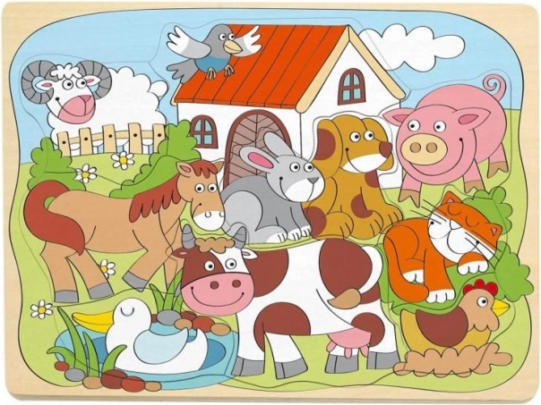 Fa állatos puzzle legkisebbeknek