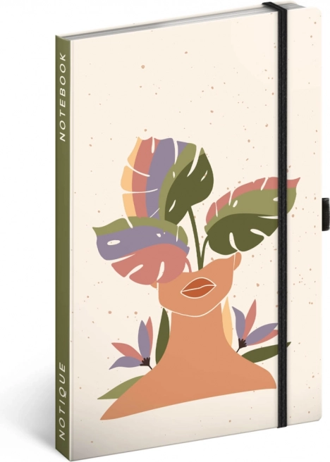 NOTIQUE Monstera vonalas jegyzetfüzet, 13 × 21 cm