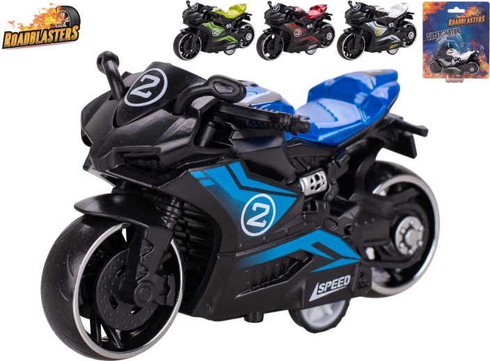 Roadblasters fém motor visszahúzós mechanikával, 9 cm