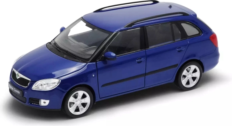 Welly Škoda Fabia Combi II 2009 kék – fém autómodell 1:24
