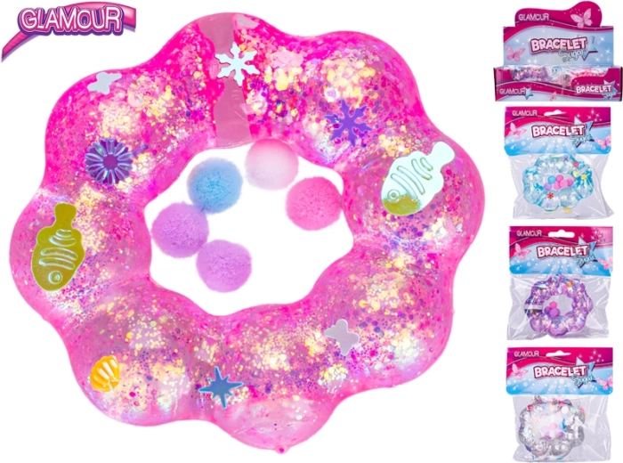 Glamour elasztikus flitteres karkötő 8,5 cm