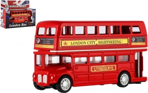Piros emeletes busz London 12 cm