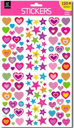 Szív alakú matricák – 120 db-os készlet