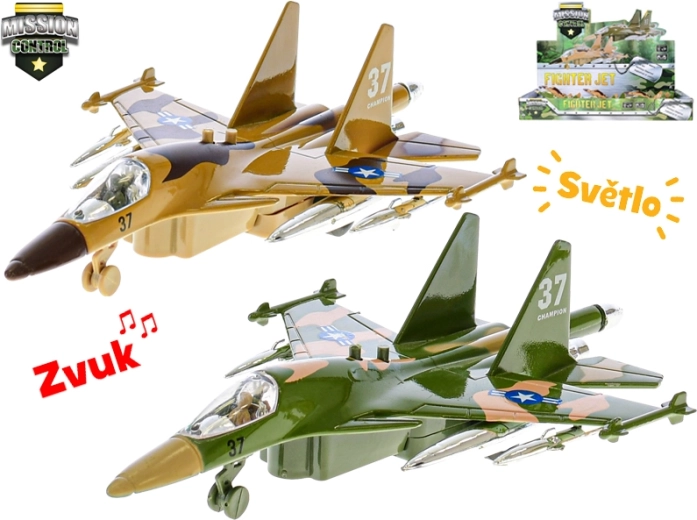 Mission Control katonai repülőgép 19 cm visszahúzós meghajtással, fénnyel és hanggal