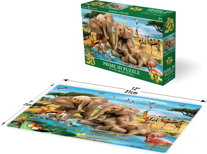 3D puzzle elefántkölykök 63 darab