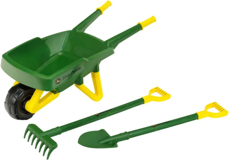 John Deere gyermek kerti készlet talicskával, lapáttal és gereblyével