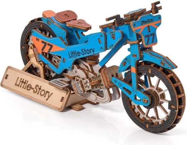 Little Story 3D fa kirakó Speedway Bike kék