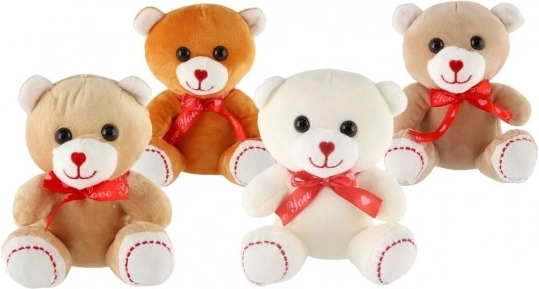 Masnis ülő plüssmackó 16 cm, 4 szín, 0 hó+