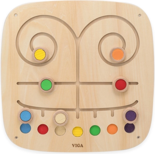 Viga Toys manipulatív falitábla színes pályákkal