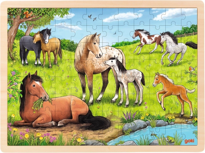 Fa puzzle „Nyár a lovas réten” - 1 db