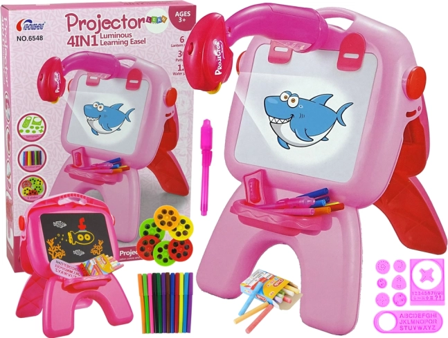 Kétoldalas rajztábla projektorral – rózsaszín