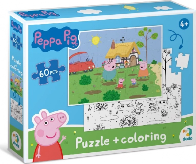 DODO kétoldalas puzzle Peppa malac 60 darab – Hétvégi ház