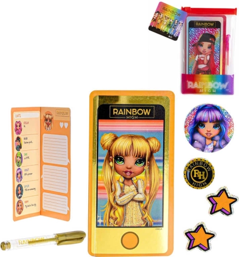 Rainbow High A6-os, mobil formájú napló tollal és matricákkal - 1 db