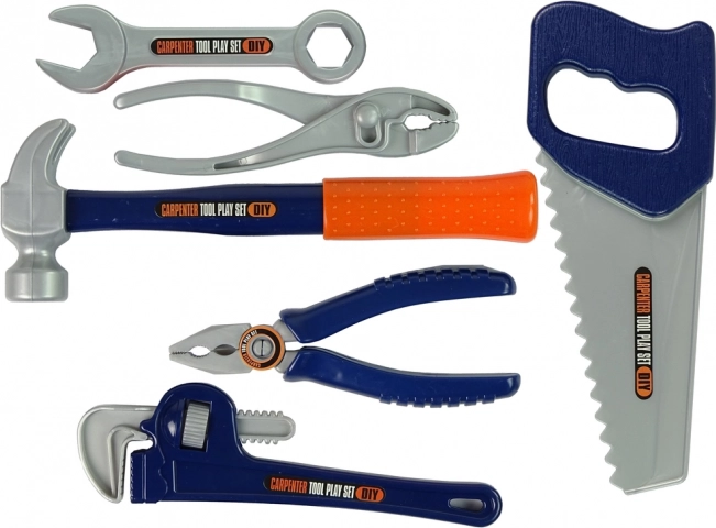 Gyerek szerszámkészlet csavarokkal, kalapáccsal és fűrésszel