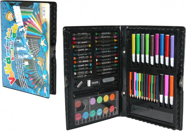 Művészkészlet bőröndben, 67 db – tengeri motívum