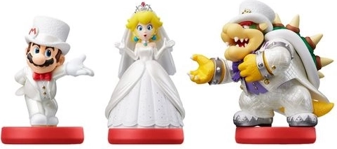 Amiibo figurák Super Mario – esküvői szett Mario, Peach és Bowser (3 db)