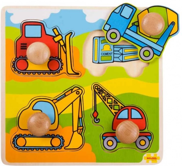 Nagy beillesztős puzzle Építőgépek Bigjigs Toys