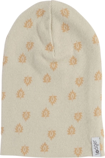 Lodger pamut bordázott Beanie sapka Print Rib Birch (1–2 év)