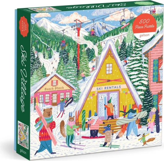Galison négyzet alakú puzzle Síparadicsom, 500 darabos