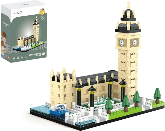 KOCO mini építőkészlet Big Ben, 523 elem és 2 figura