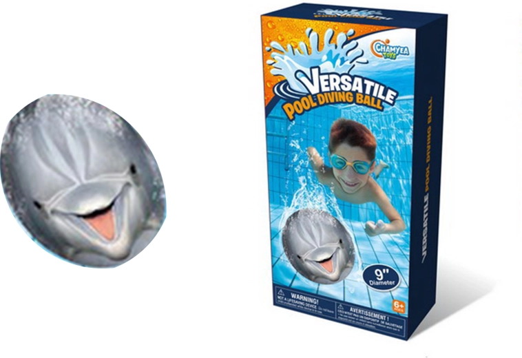 23 cm-es felfújható vízilabda delfin mintával