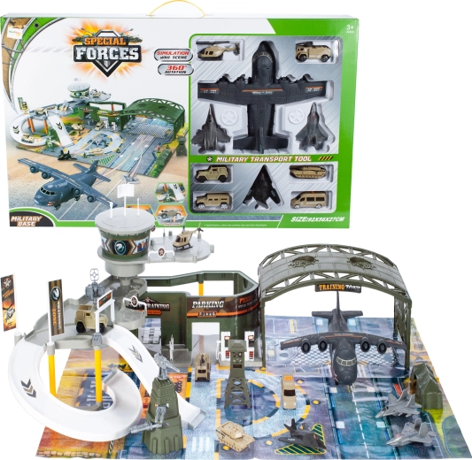 Katonai bázis repülőgéppel – kétszintes játékkészlet