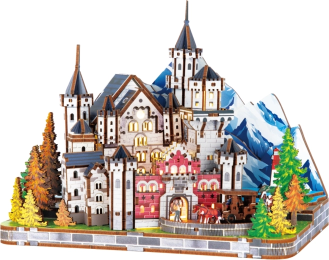2Kids Toys 3D fából készült építőkészlet miniatűr jelenet – Neuschwanstein kastély