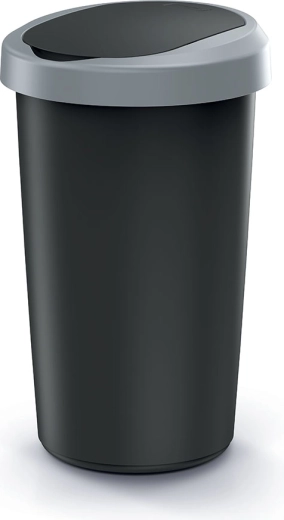 50 l-es szemeteslapáttal ellátott flap fedeles szemetes újrahasznosított műanyagból