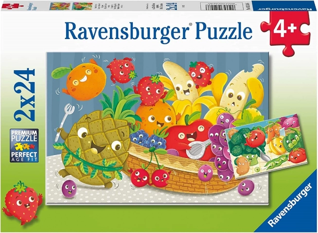 RAVENSBURGER puzzle - Szemtelen gyümölcsök 2x24 darab