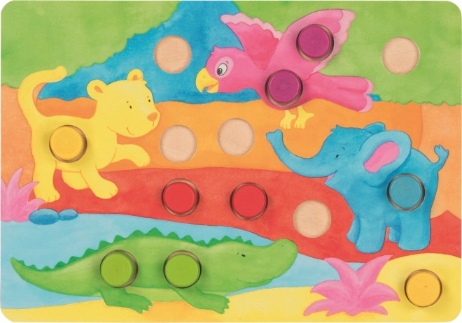 Színes GOKI kocka társító játék