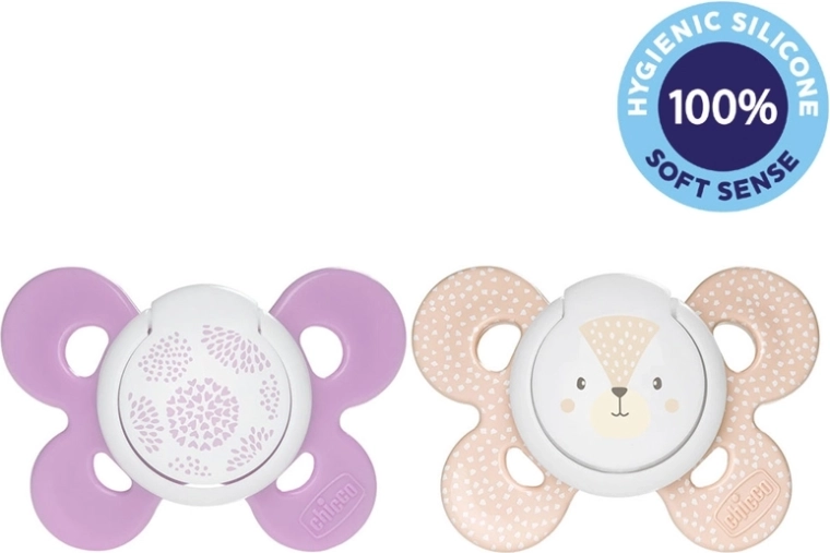 Chicco Physio Comfort physioforma szilikon cumi 6–16 hónapos korig, 2 db, pöttyös/róka mintával