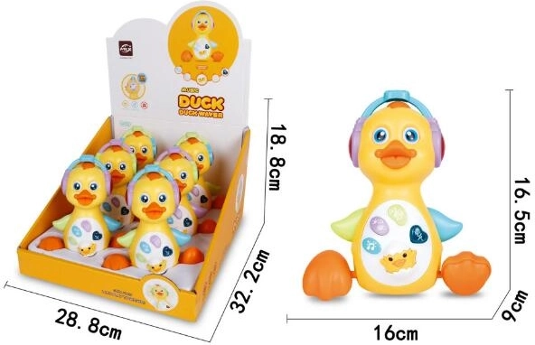 Játszó kis kacsa fénnyel és hanggal