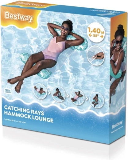 Felfújható vízi függőágy puha támaszokkal és hálós résszel