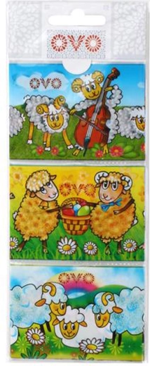 Zsugorfóliás húsvéti tojásruhák Bárányok, 9 db