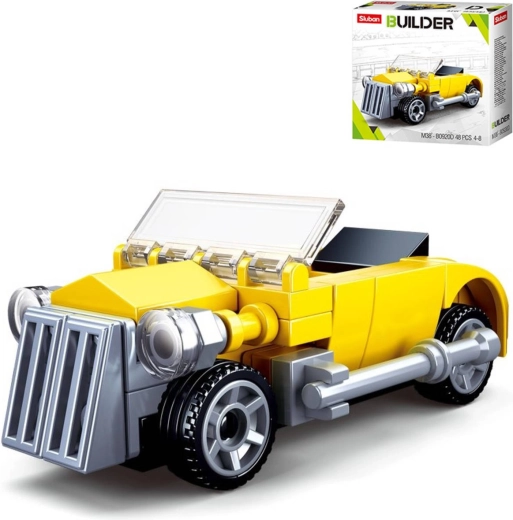Sluban Builder sárga veterán kabrió – 48 darabos építőkészlet