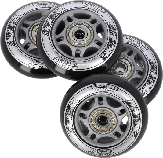 NILS EXTREME fekete kerékszett 70 × 24 mm ABEC 9 csapágyakkal