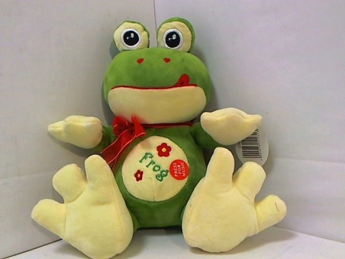 Plüss béka hanggal, 25 cm