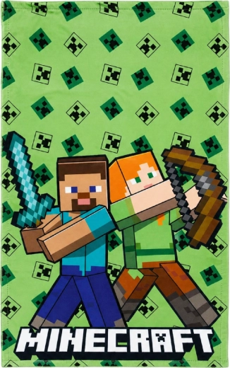 Minecraft törölköző 30 × 50 cm zöld – Steve és Alex