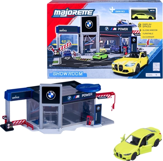 Majorette BMW showroom játékszett BMW M3 autóval