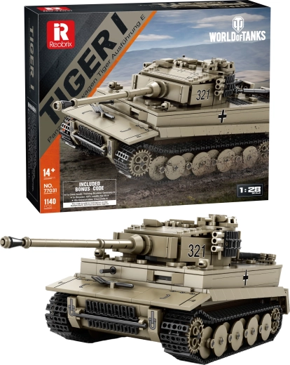 Tiger I World of Tanks harckocsi építőkészlet, 334 darab