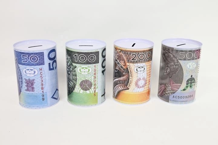 Fém persely bankjegymintával