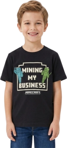 Zöld Minecraft Creeper pamutpóló gyerekeknek