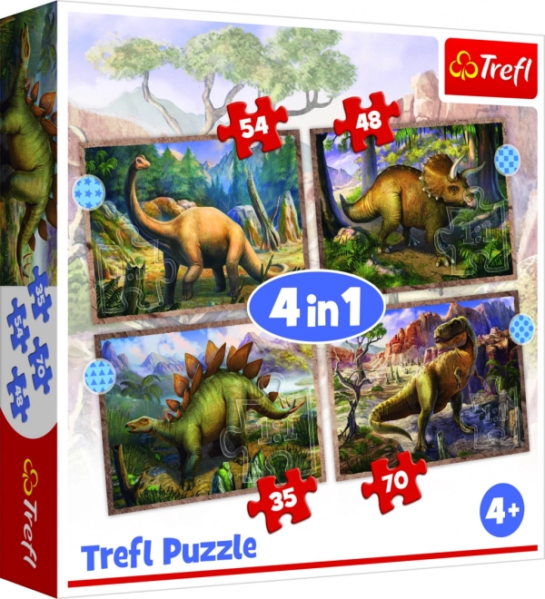 4 az 1-ben Érdekes dinoszauruszok puzzle