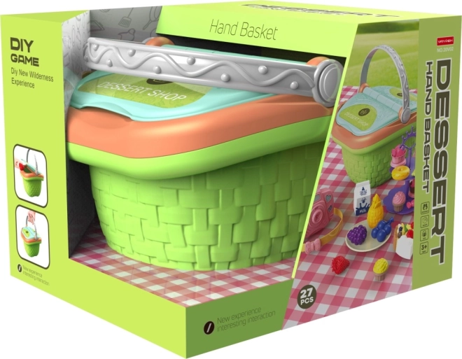 Játékkészlet piknikkosárral és desszertekkel