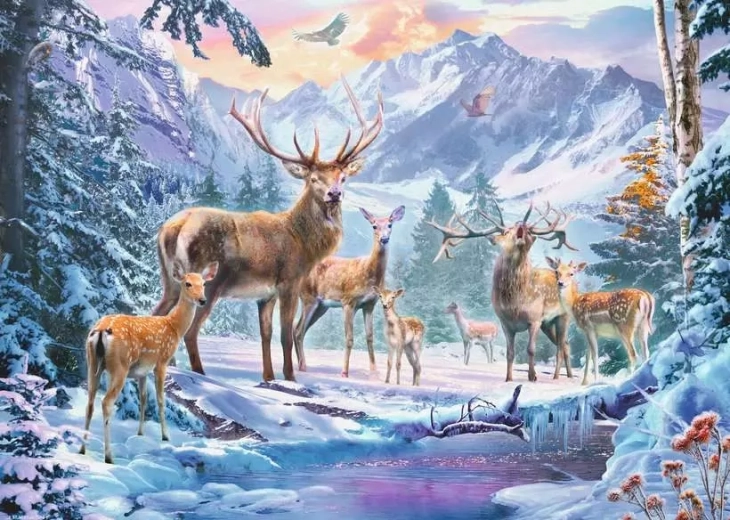 Ravensburger puzzle Szarvasok télen 1000 darabos