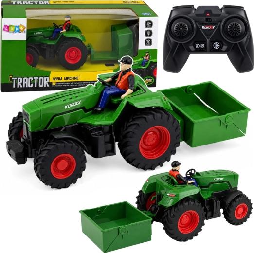 RC mezőgazdasági traktor platós pótkocsival 1:24