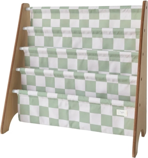 3 Sprouts recycled checkerboard green könyvtartó állvány