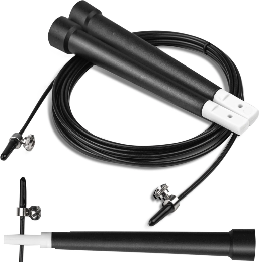 Neo-Sport ugrálókötél, fekete, acélkábellel