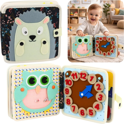 Filc érzékelő textilkönyv Süni – csendes könyv a legkisebbeknek